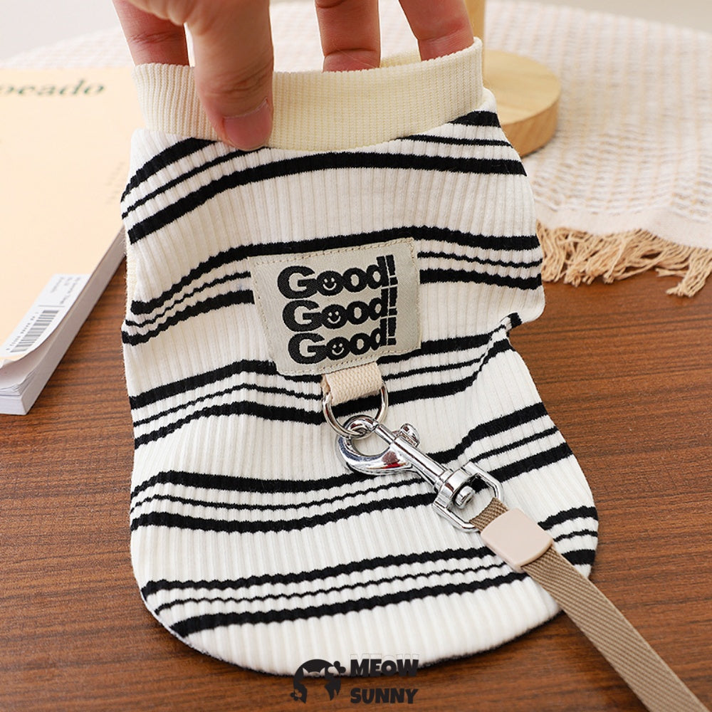 Dog Striped Shirt Cotton Sleeveless Puppy Dog Shirts Breathable Pet Apparel