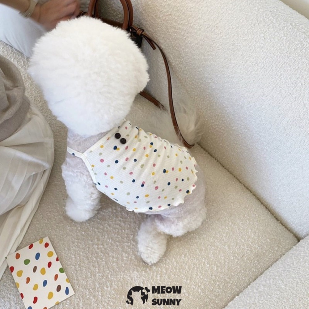 Dog Summer Polka Dot Pattern Clothes Soft and Breathable Dogs Shirts