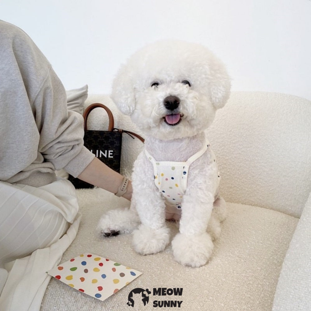 Dog Summer Polka Dot Pattern Clothes Soft and Breathable Dogs Shirts