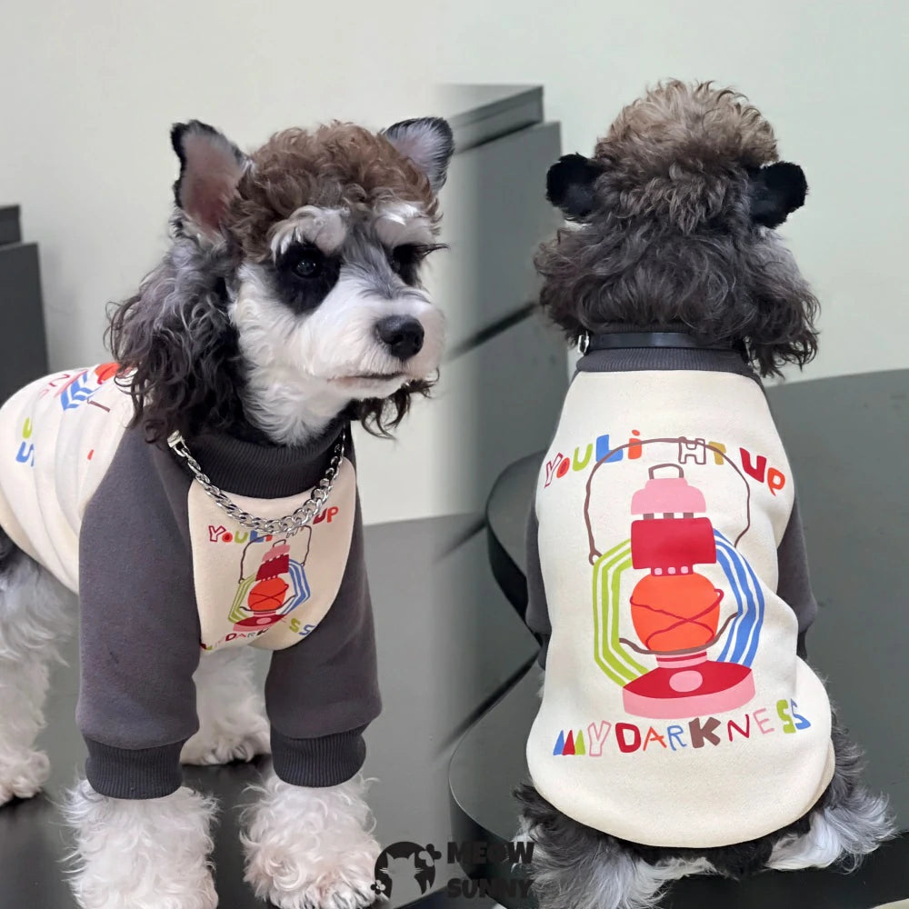 Dog autumn and winter fleece cotton colorful sweatshirt