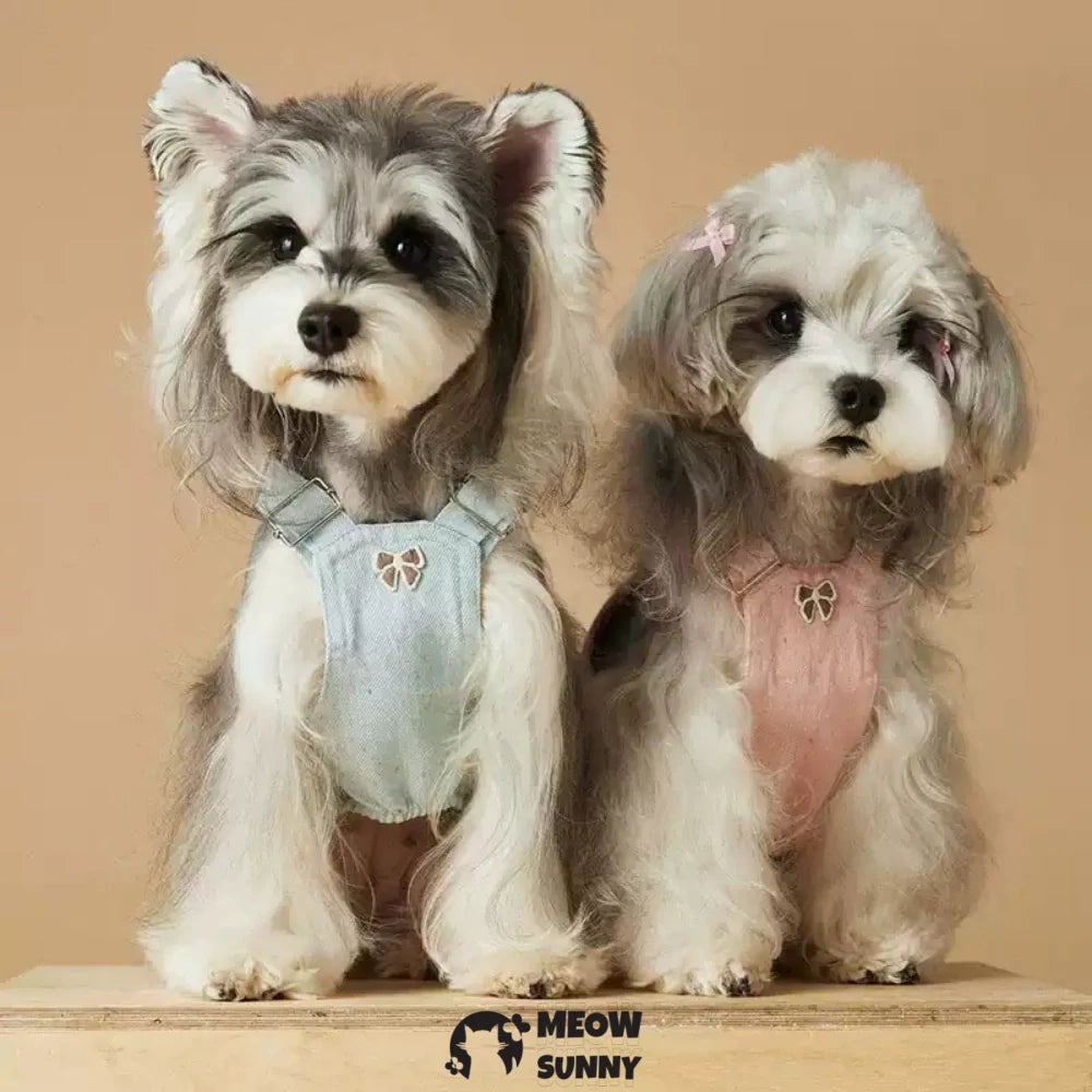 Dog clothes denim overalls puppy skirt