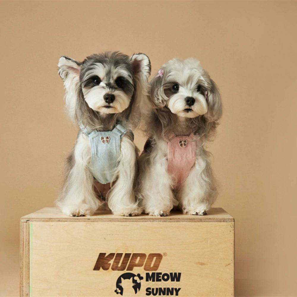 Dog clothes denim overalls puppy skirt