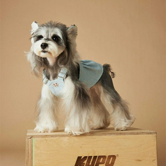 Dog clothes denim overalls puppy skirt
