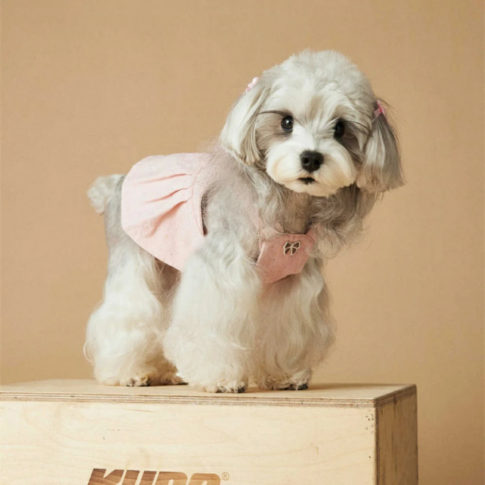 Dog clothes denim overalls puppy skirt