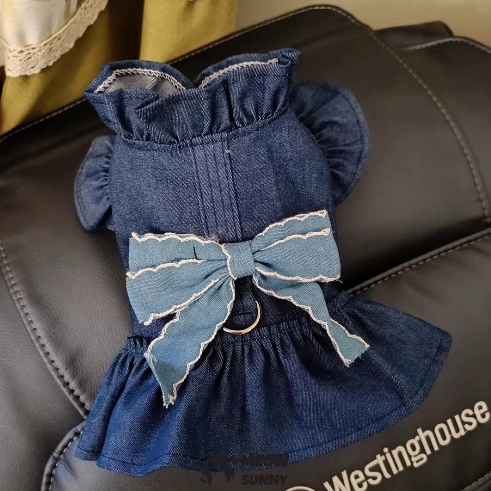 Dog denim skirt pet princess skirt