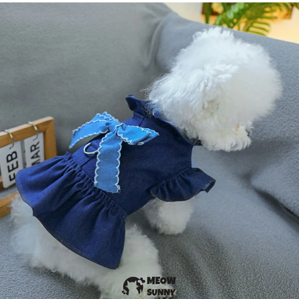 Dog denim skirt pet princess skirt