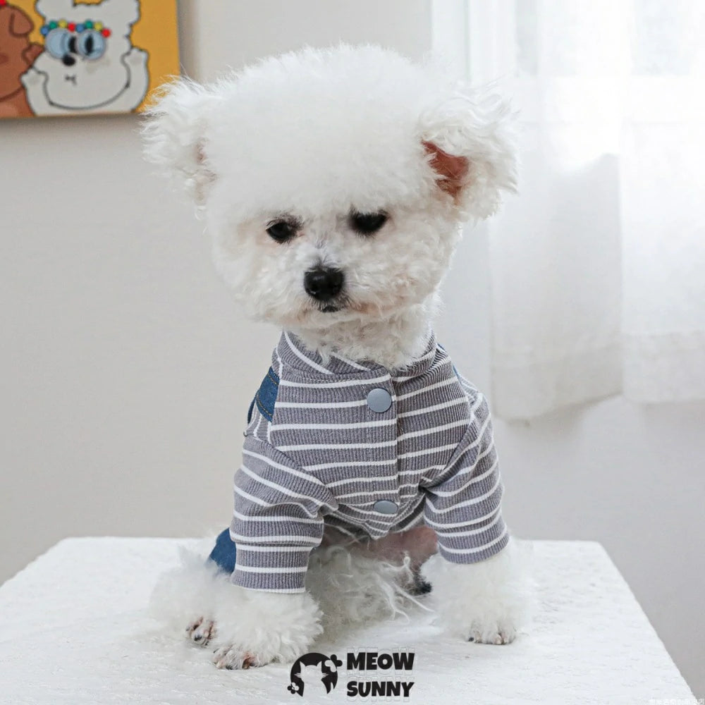 Dog overalls pet clothes heart four-legged pants