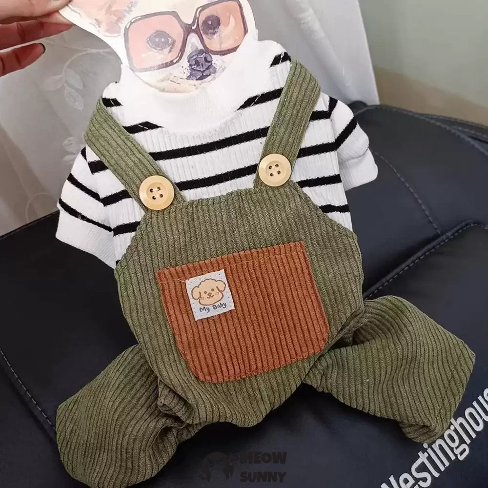 Dog overalls pet four-legged pants handsome pants