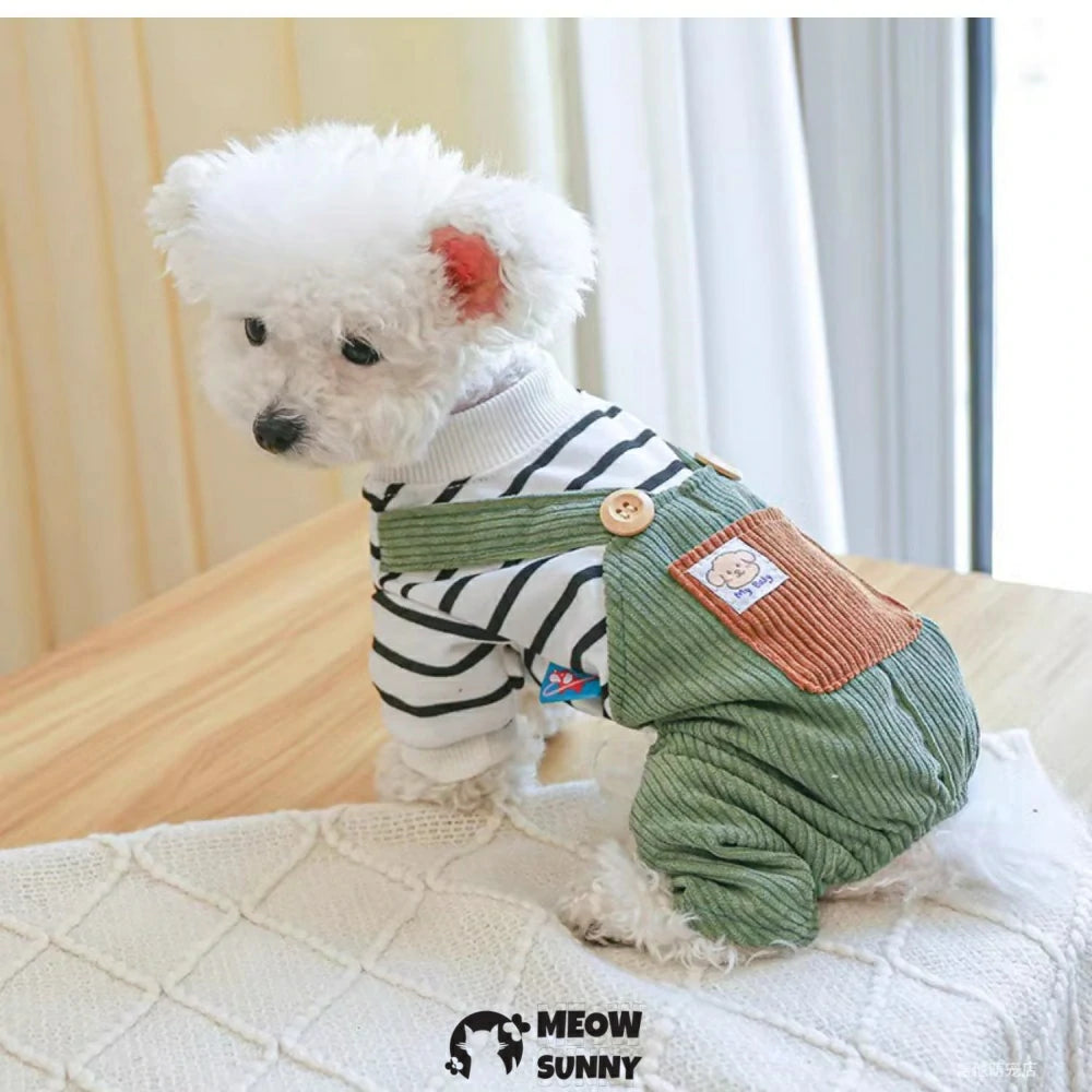 Dog overalls pet four-legged pants handsome pants