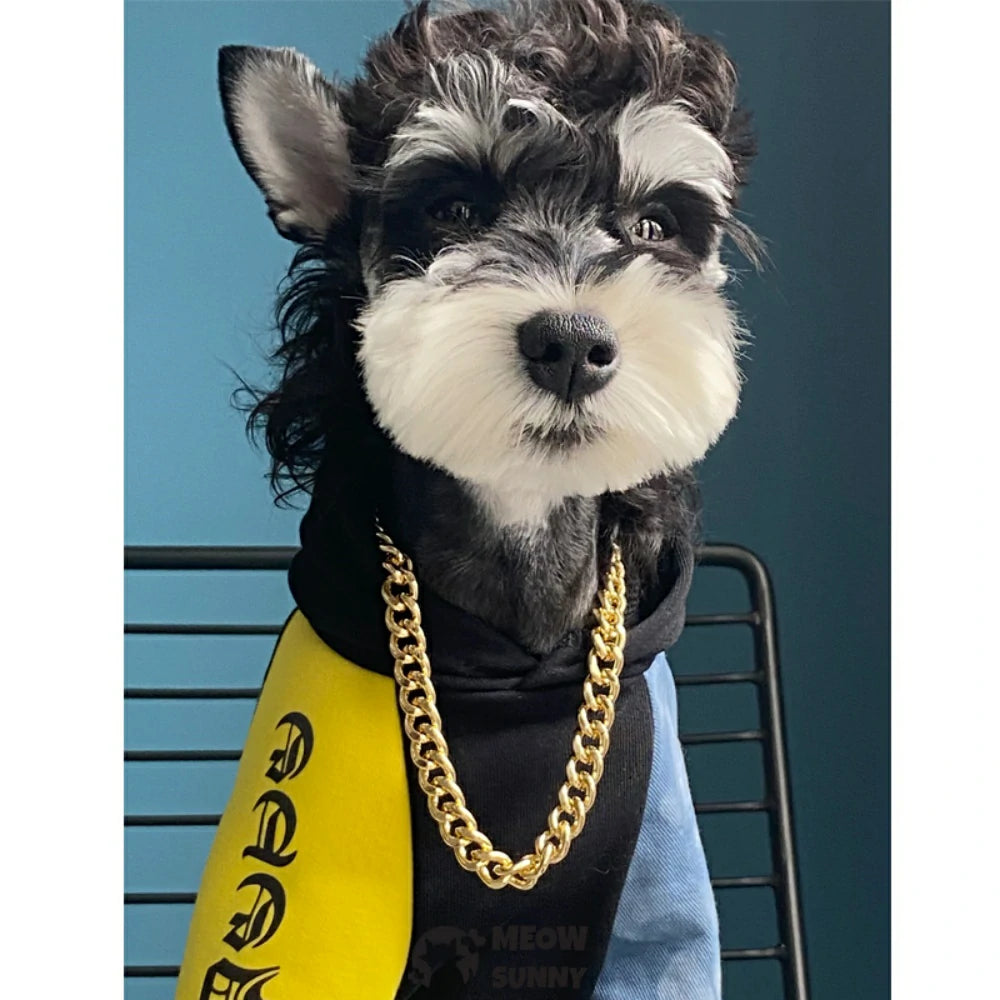 Dog spring and autumn anti-shedding color-blocked sweatshirt