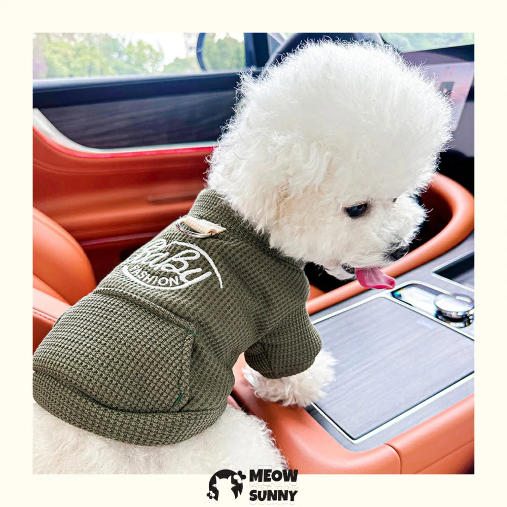 Dog winter thick cotton coat New Year traction warm sweatshirt
