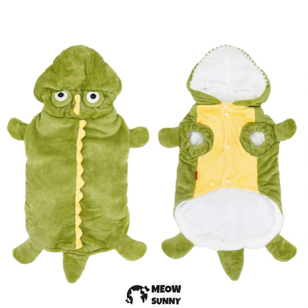 Dog winter warm thick clothes crocodile transformed into cute clothes