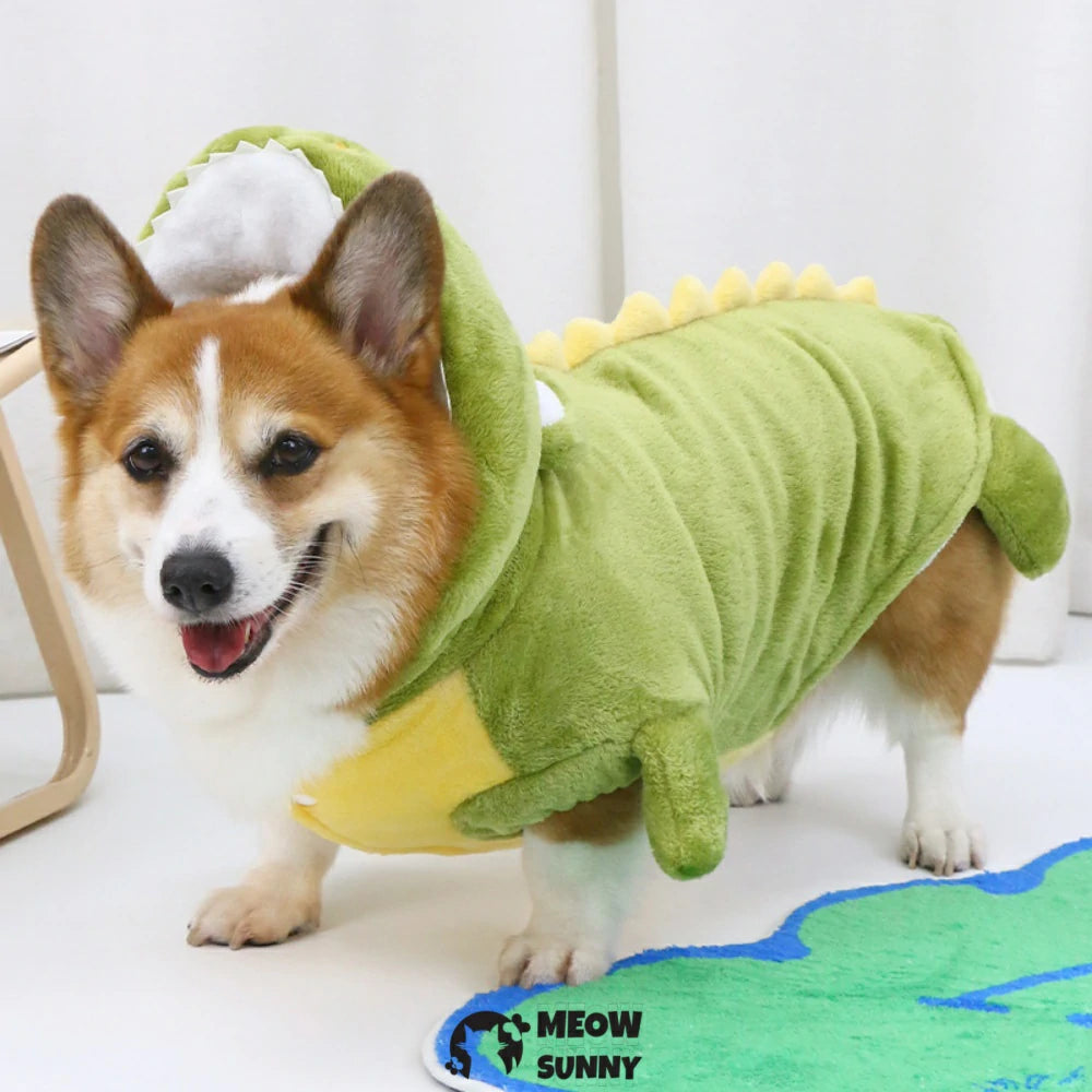 Dog winter warm thick clothes crocodile transformed into cute clothes