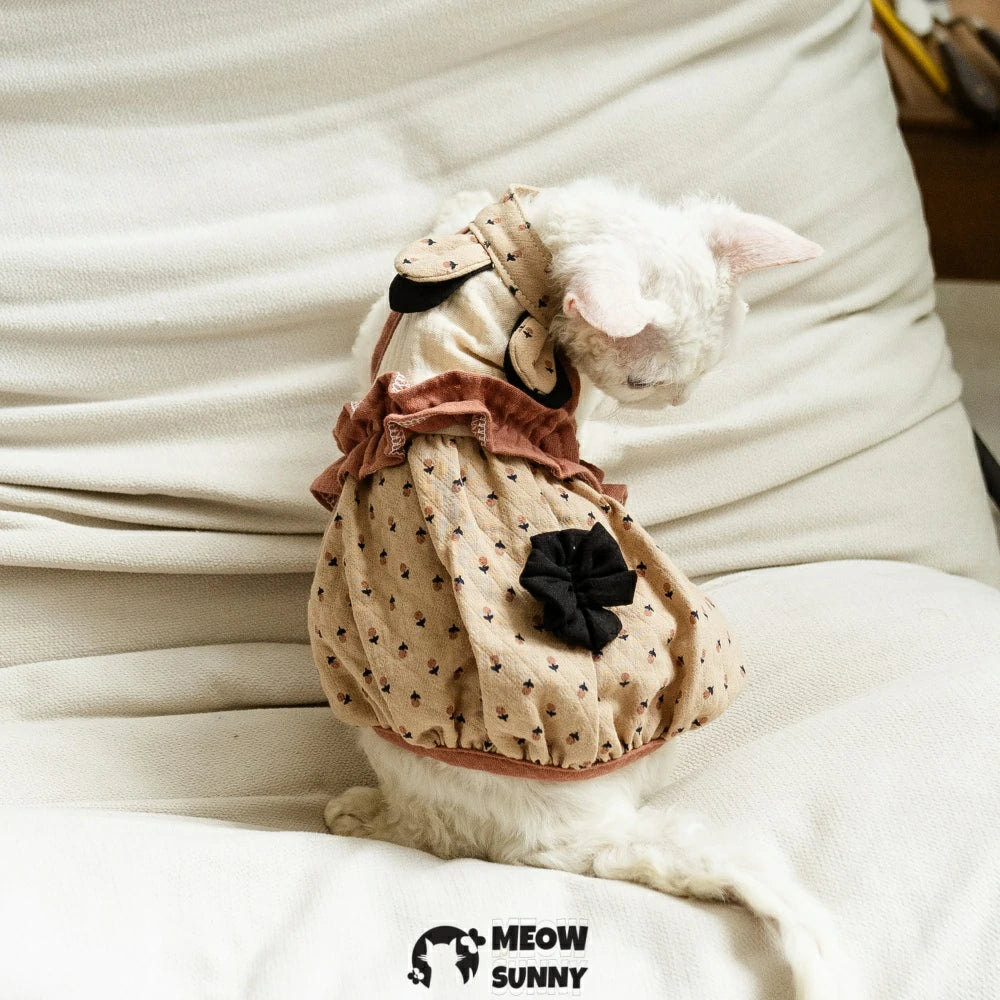 Elegant Romantic Girly Soft Lace Princess Dress for Sphynx