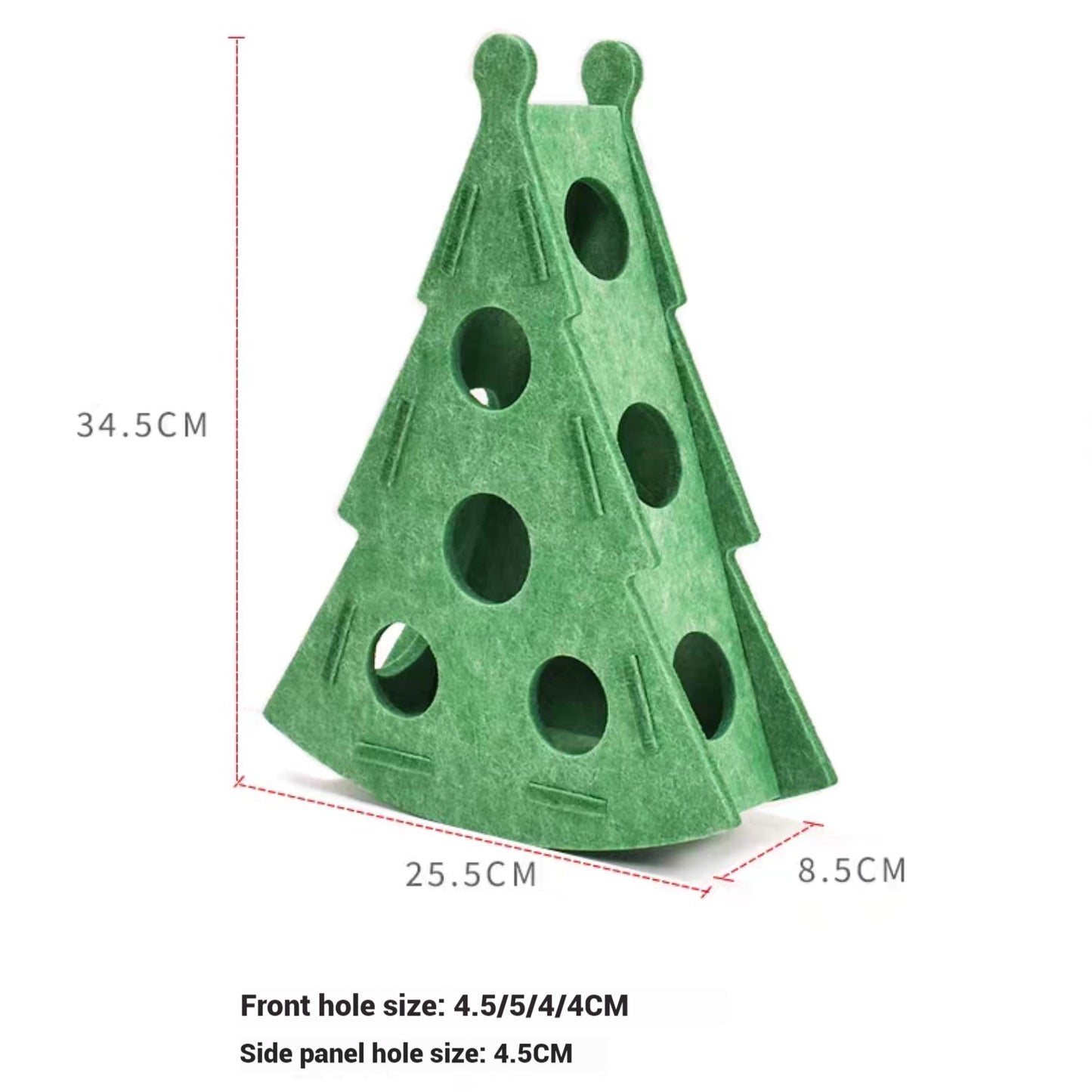 Felt Build Christmas Tree Hole Treat or Ball Dispenser Cat Toy