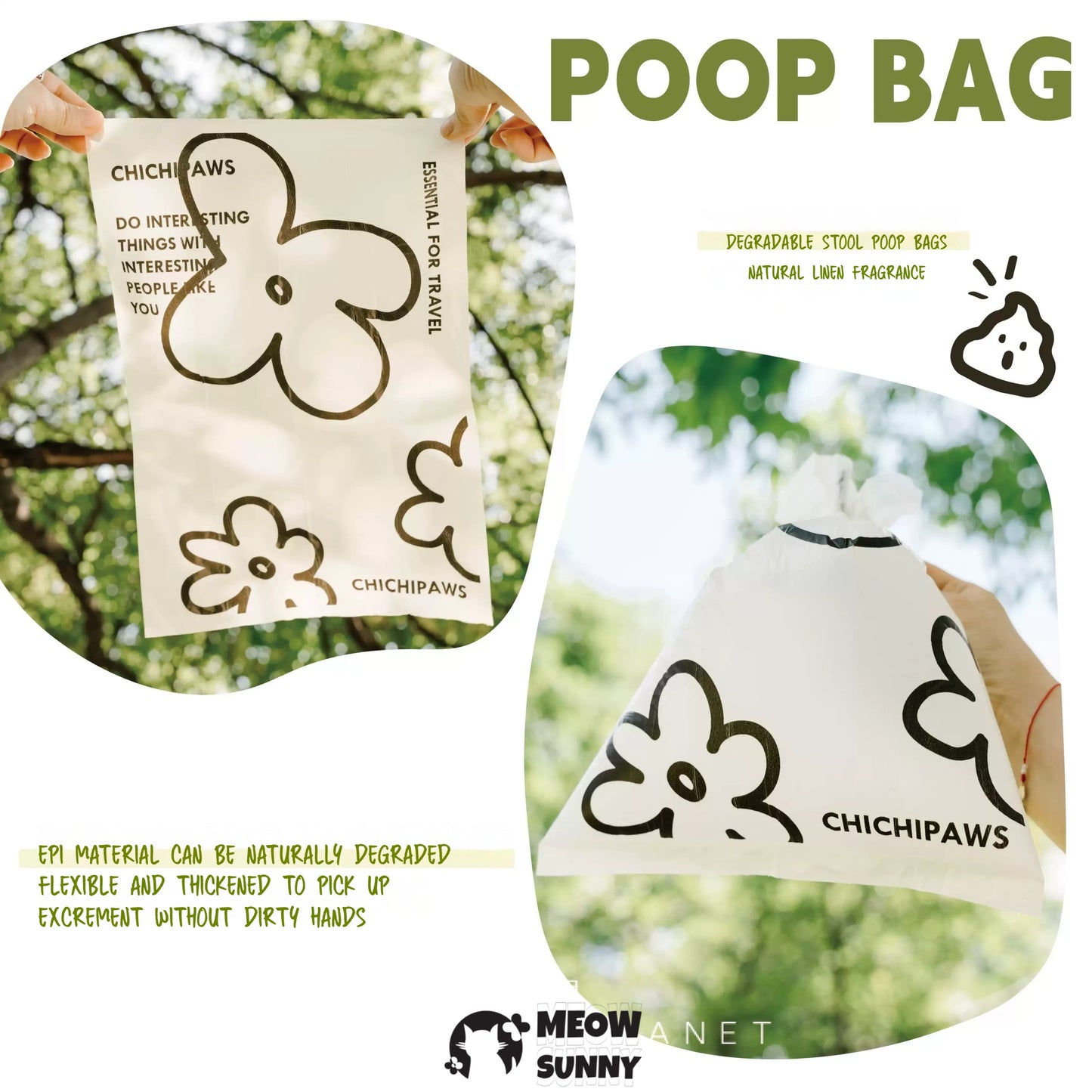 Poop Bags Holder with Portable Colorful Lanyard