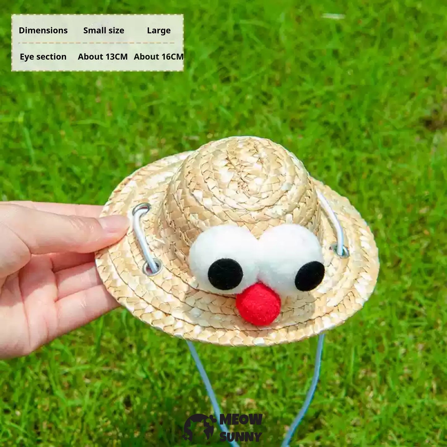 Straw Bamboo Dragonfly/Small Flower Pet Cat & Dog Sun Hat