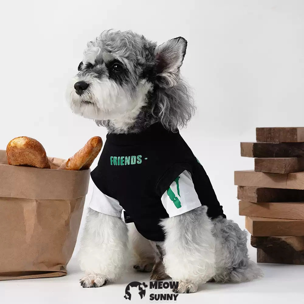FRIENDS popular summer thin comfortable fashion pet stitching short sleeves
