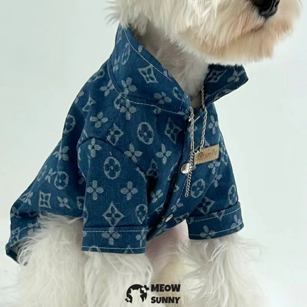 Fashionable Denim Dog Jacket, Suitable for Dogs to wear All Year Round