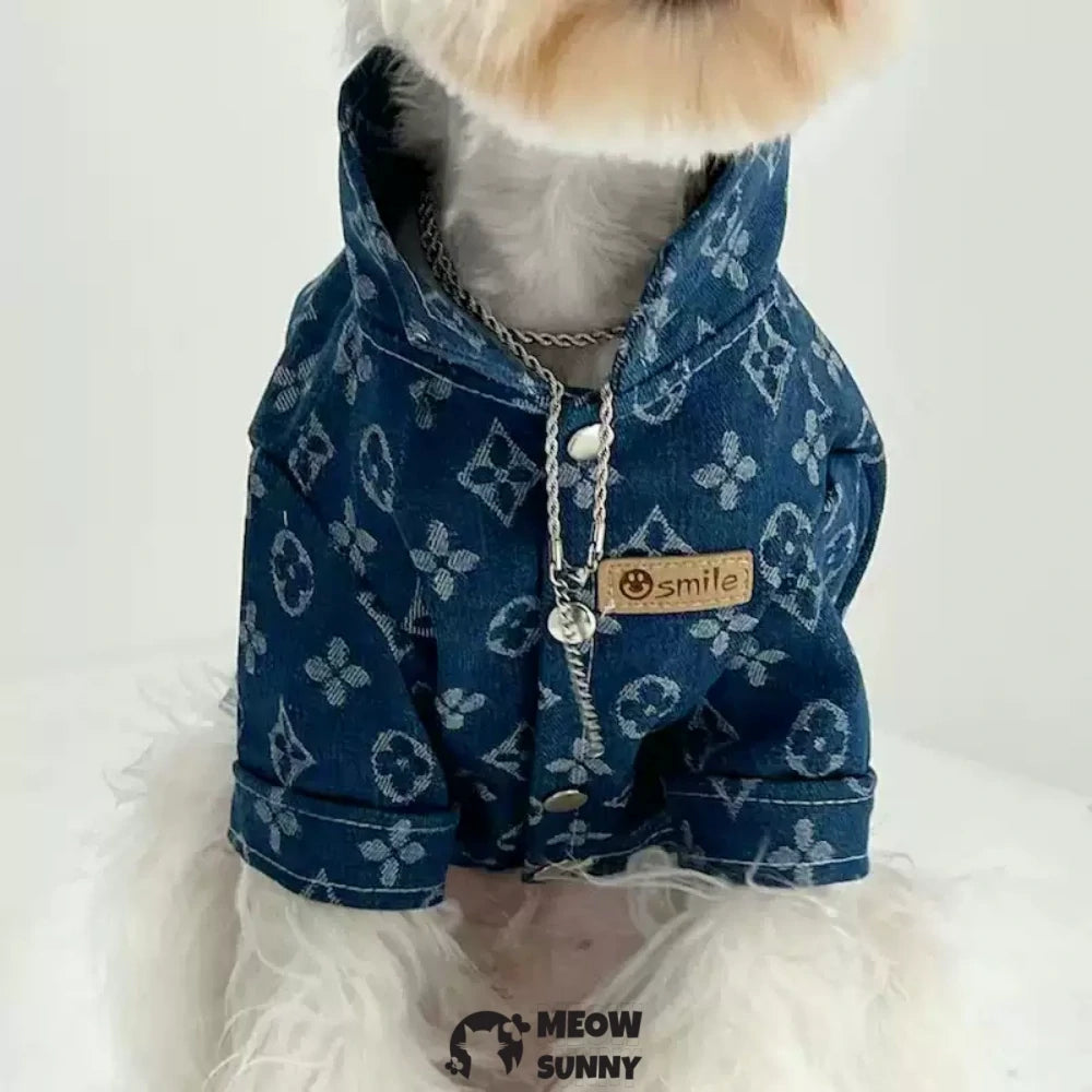Fashionable Denim Dog Jacket, Suitable for Dogs to wear All Year Round
