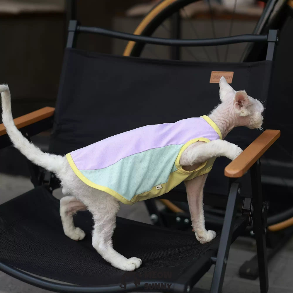 Fashion patchwork Sphynx Hairless Cats Shirt XS-XXL 1-14Lbs