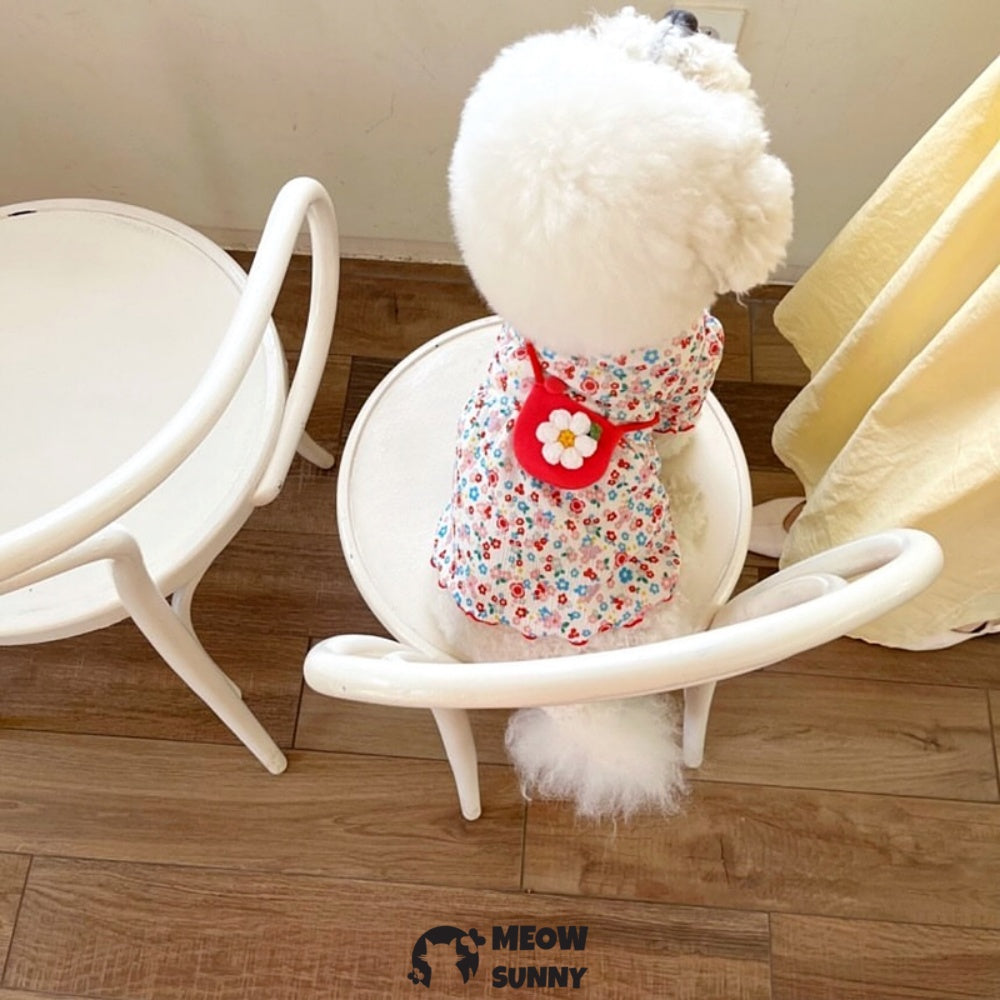 Floral Dog Dress for Small Dogs & Cats – Cute Summer Pet Skirt