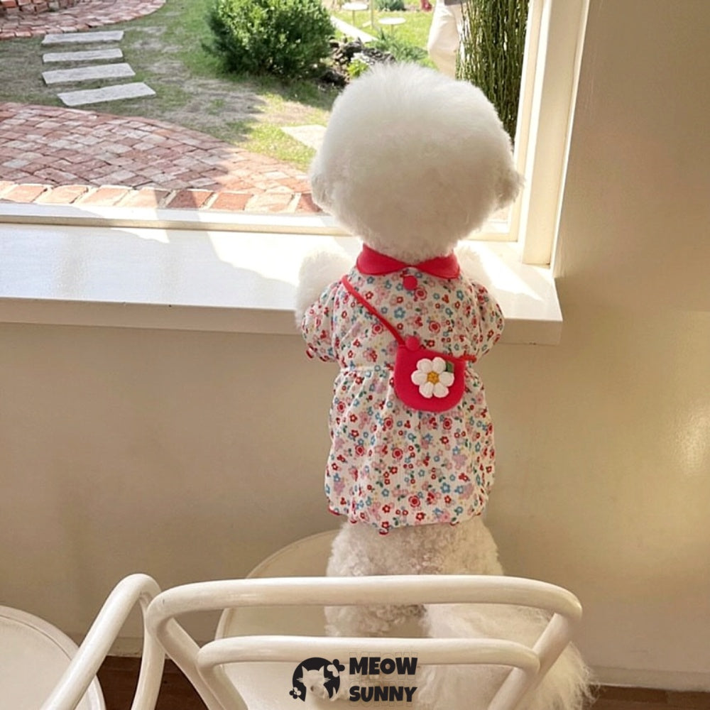 Floral Dog Dress for Small Dogs & Cats – Cute Summer Pet Skirt