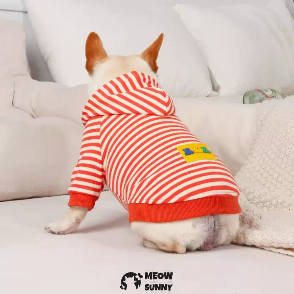 French Bulldog Cute Striped Clothes Pet Hoodie