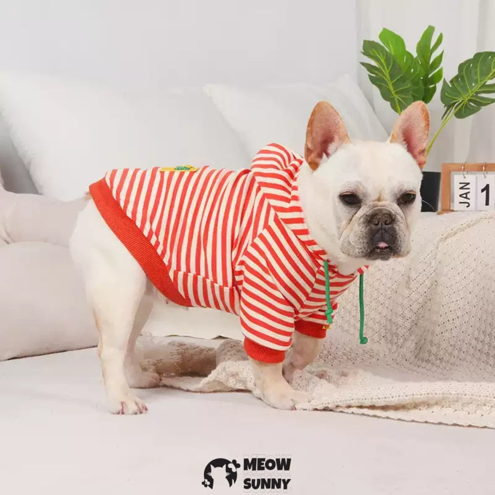 French Bulldog Cute Striped Clothes Pet Hoodie