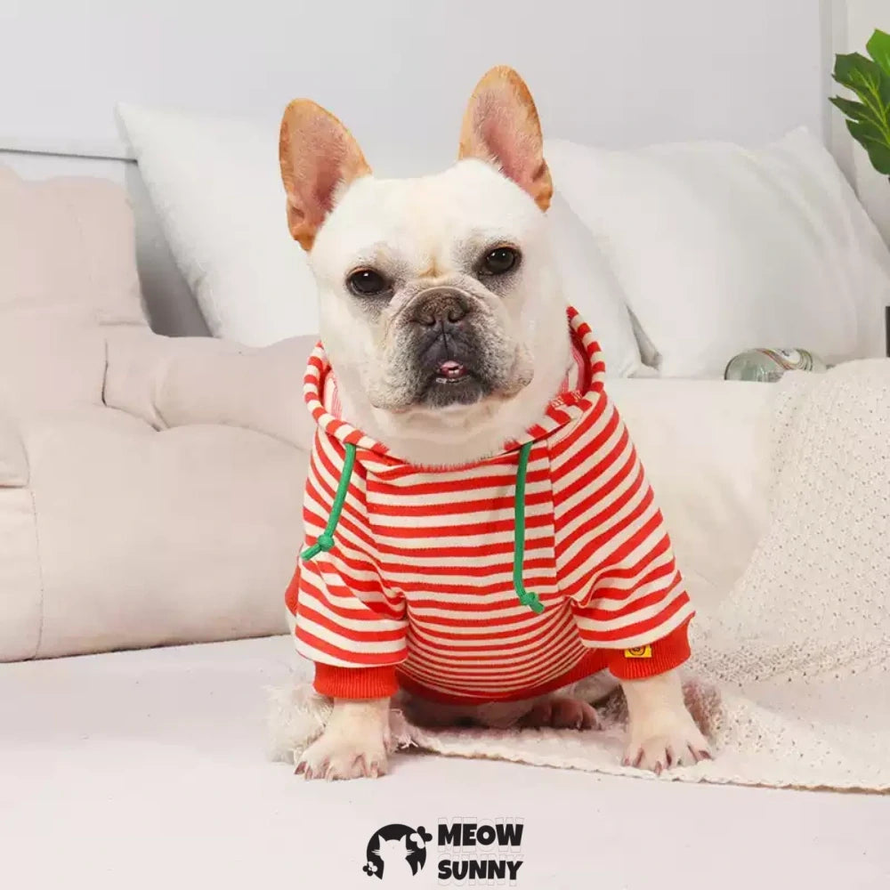 French Bulldog Cute Striped Clothes Pet Hoodie