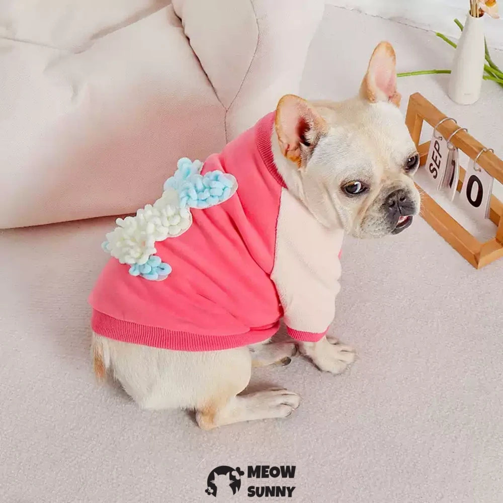 French Bulldog Winter Clothes Pink Plush Small Dog Autumn and Winter Warm Clothes