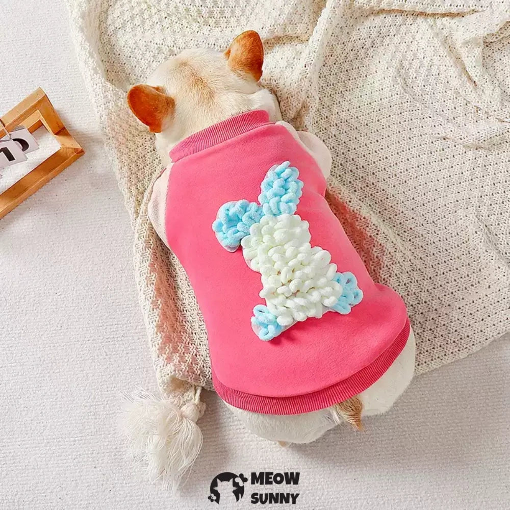 French Bulldog Winter Clothes Pink Plush Small Dog Autumn and Winter Warm Clothes