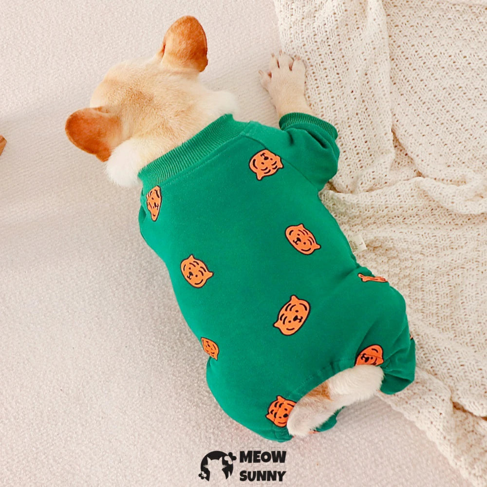 French bulldog clothes for small and medium-sized dogs, pet dogs, plush and thick four-legged jumpsuit