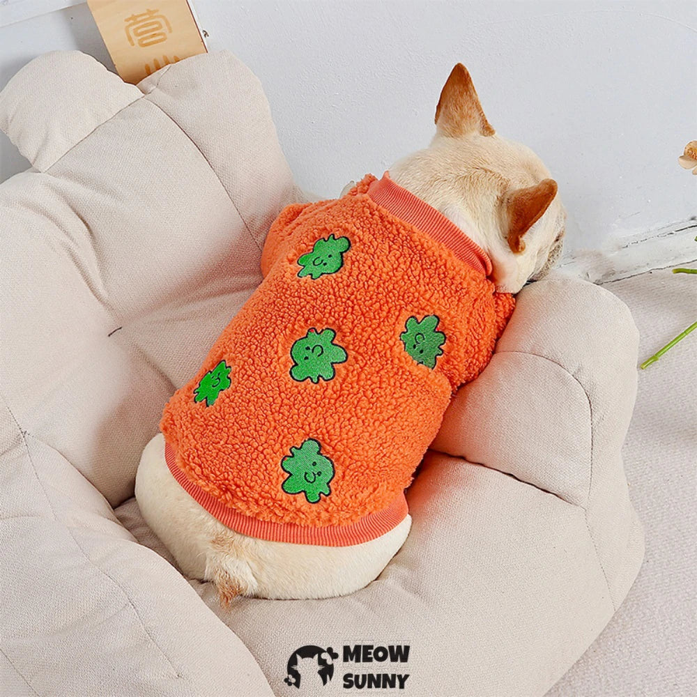 French bulldog clothes plush and thickened winter warm cotton-padded clothes