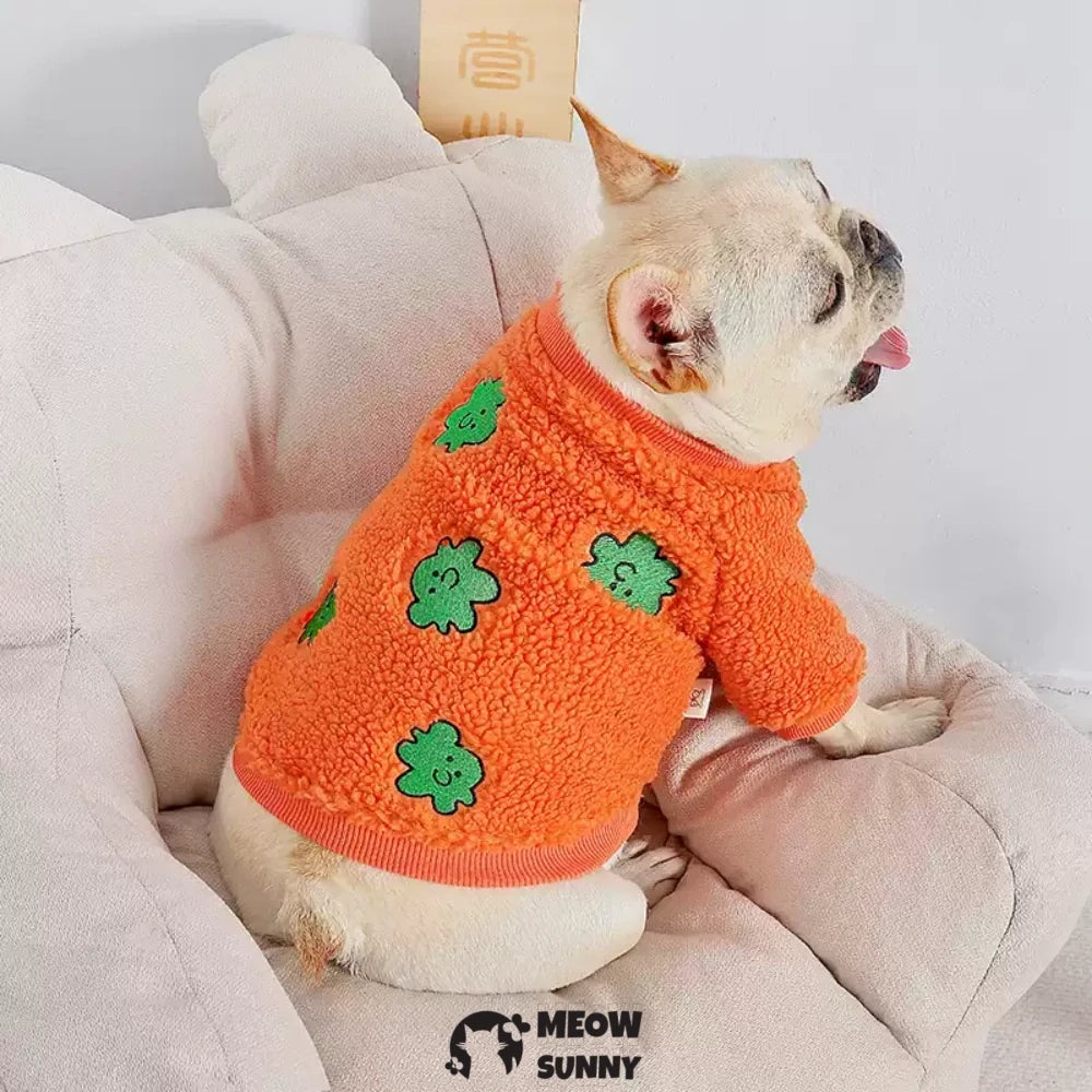 French bulldog clothes plush and thickened winter warm cotton-padded clothes