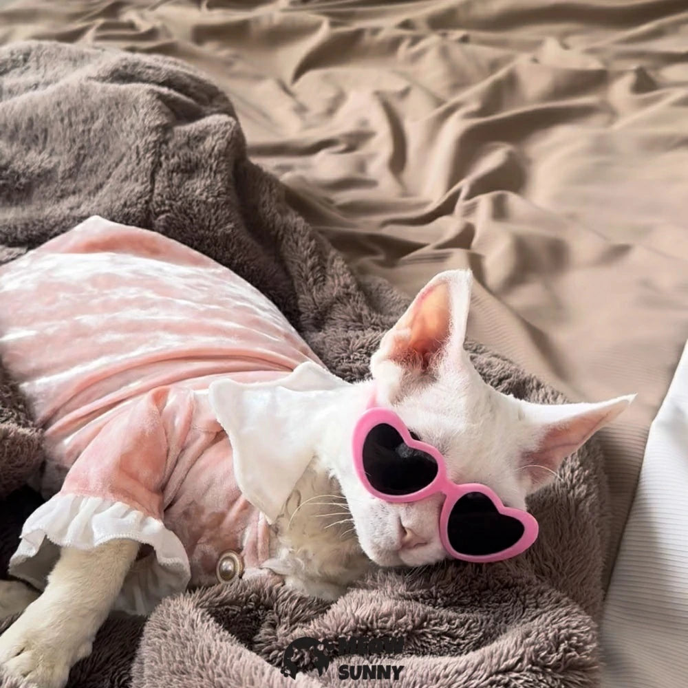 Hairless Cat Autumn Pink Overall Skirt Ear Sunshade Pure Cotton Heart Vest