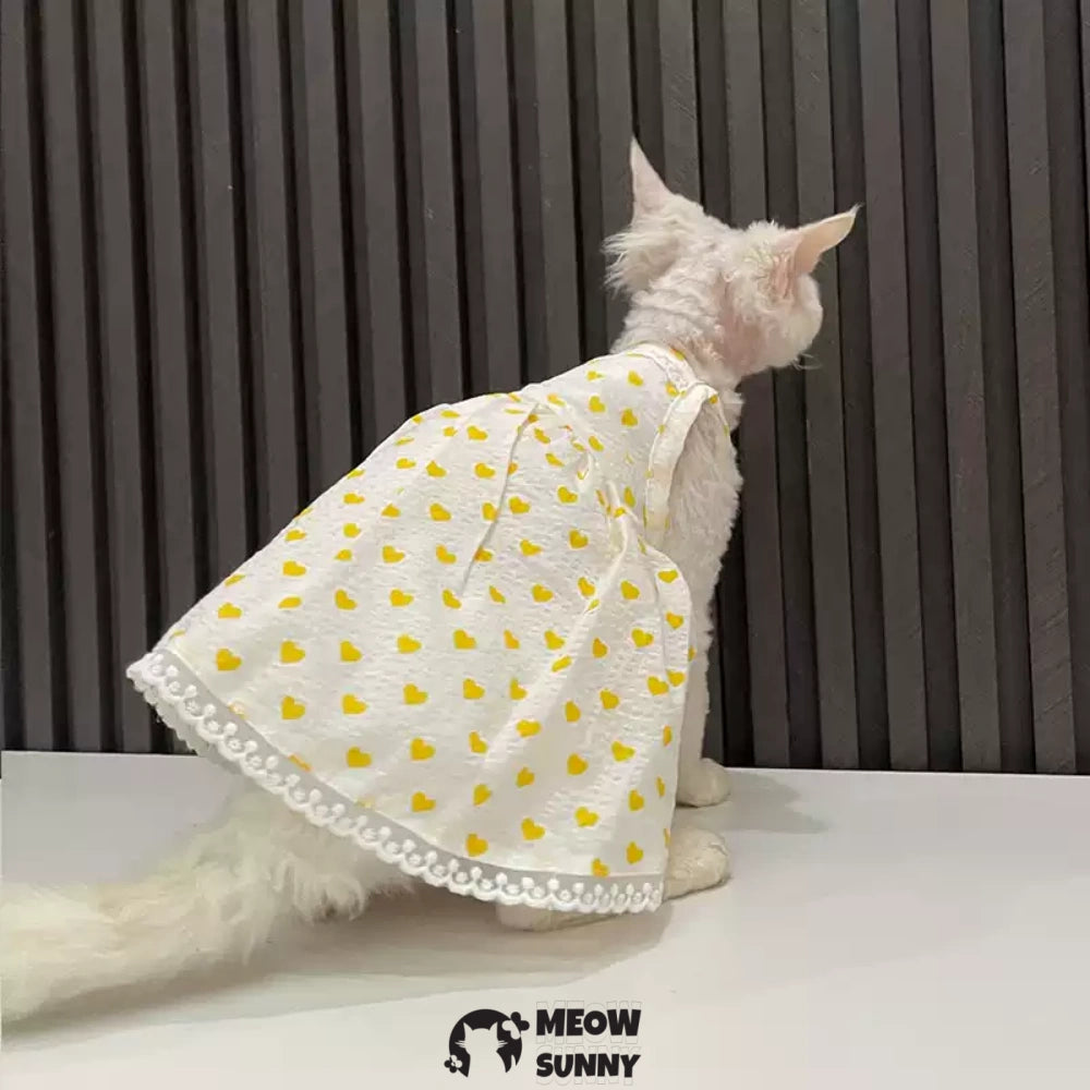 Sphynx Hairless Cat Clothes - Breathable Spring Autumn Cotton Dress