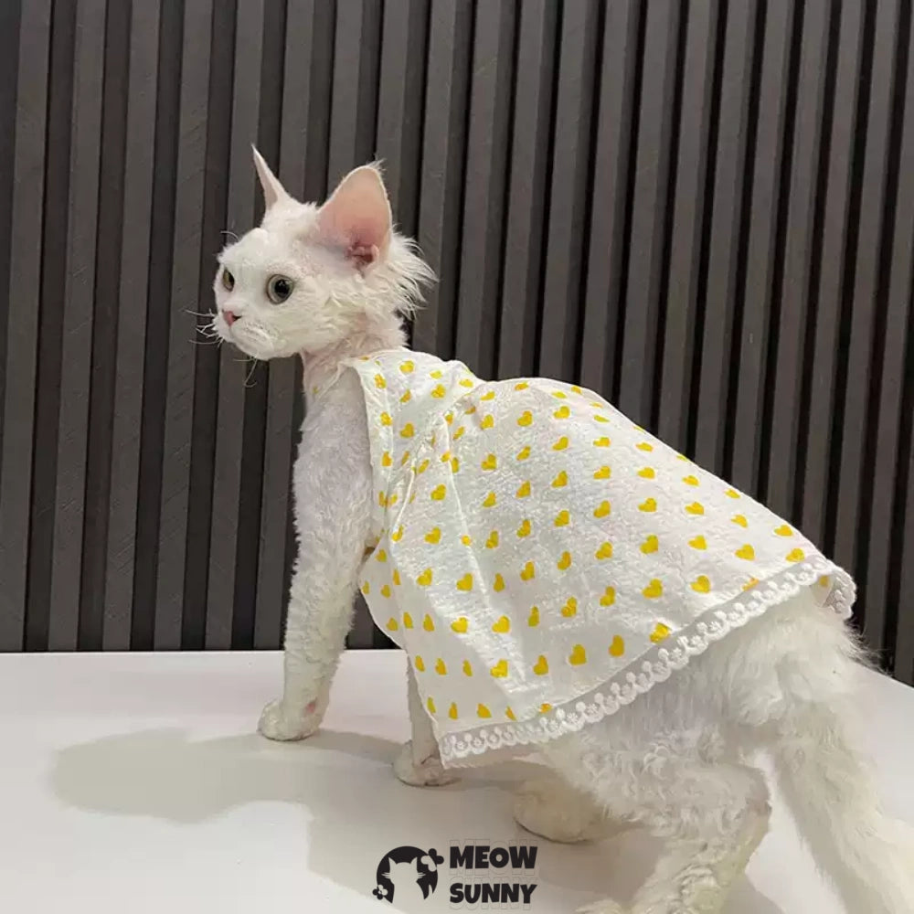 Sphynx Hairless Cat Clothes - Breathable Spring Autumn Cotton Dress