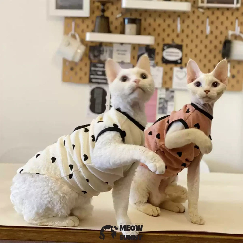 Hairless Cat Clothes Love Heart Cotton T-shirt Cute Vest