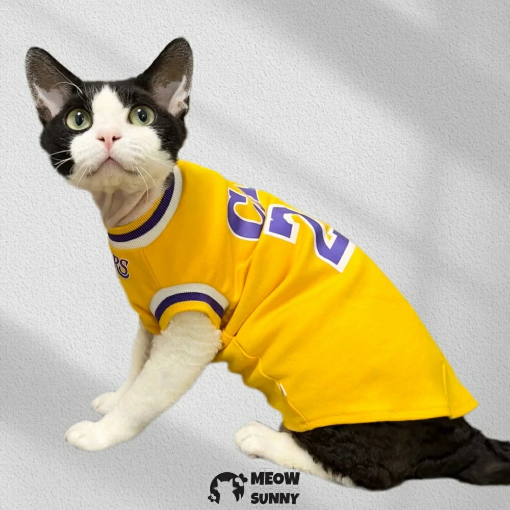 Hairless Cat Sphinx Summer Thin Cotton Breathable Basketball Jersey