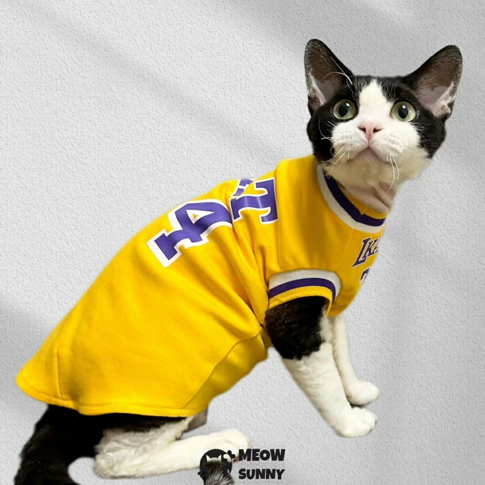 Hairless Cat Sphinx Summer Thin Cotton Breathable Basketball Jersey