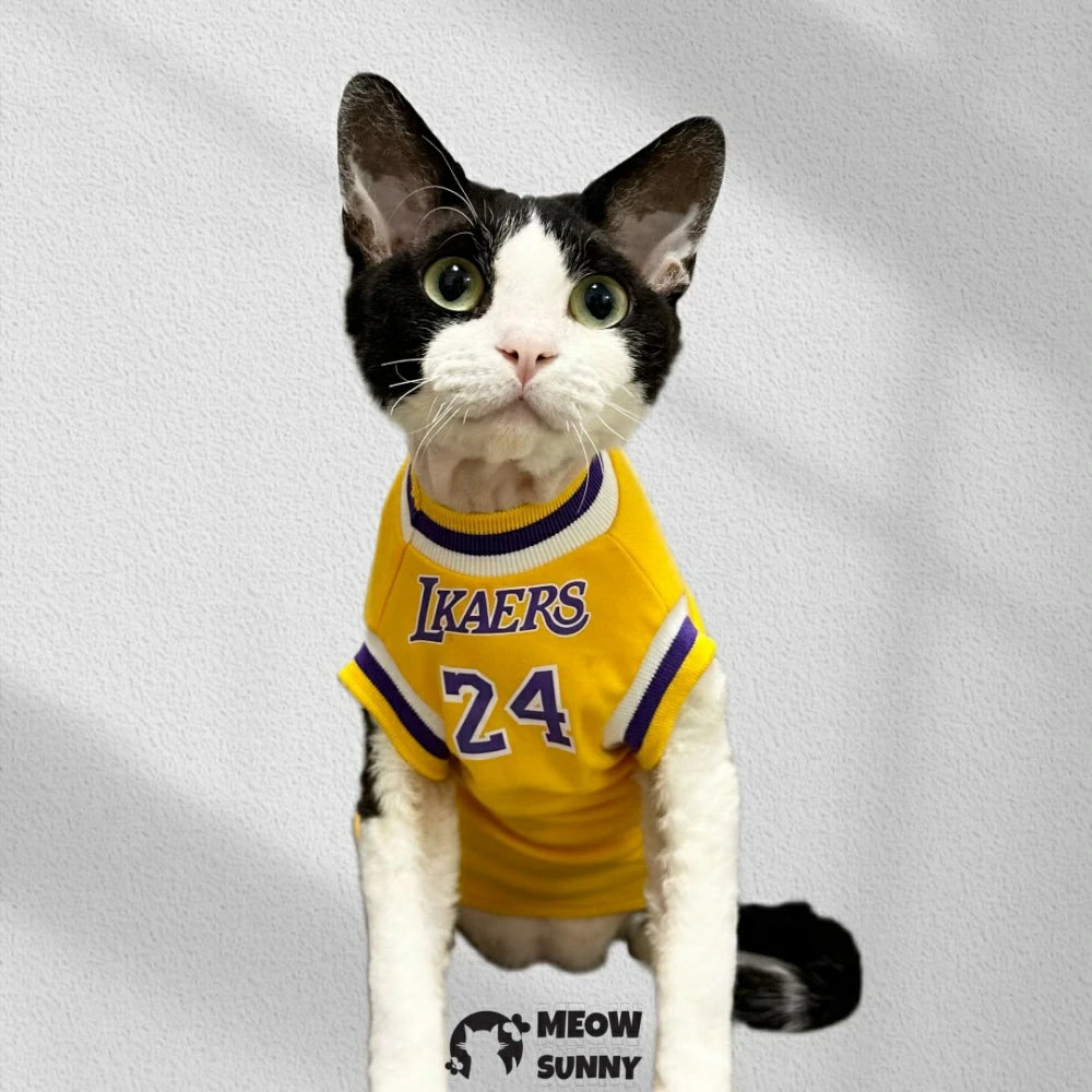 Hairless Cat Sphinx Summer Thin Cotton Breathable Basketball Jersey