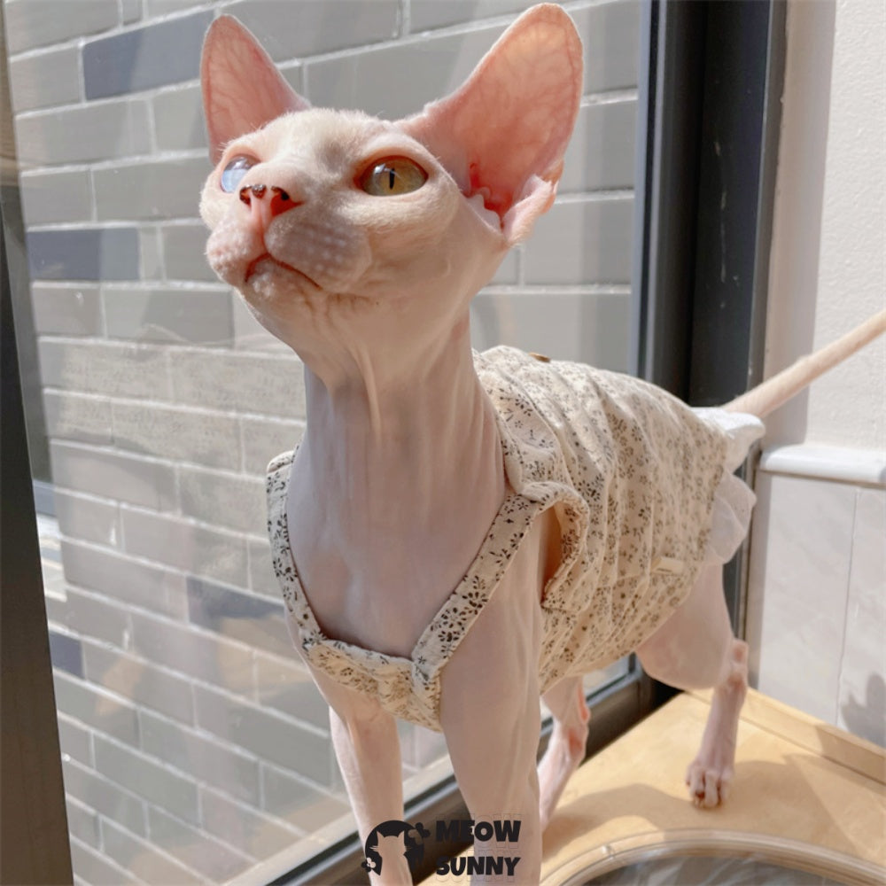 Hairless Cat T-Shirts Breathable Summer Cotton Retro Shirts