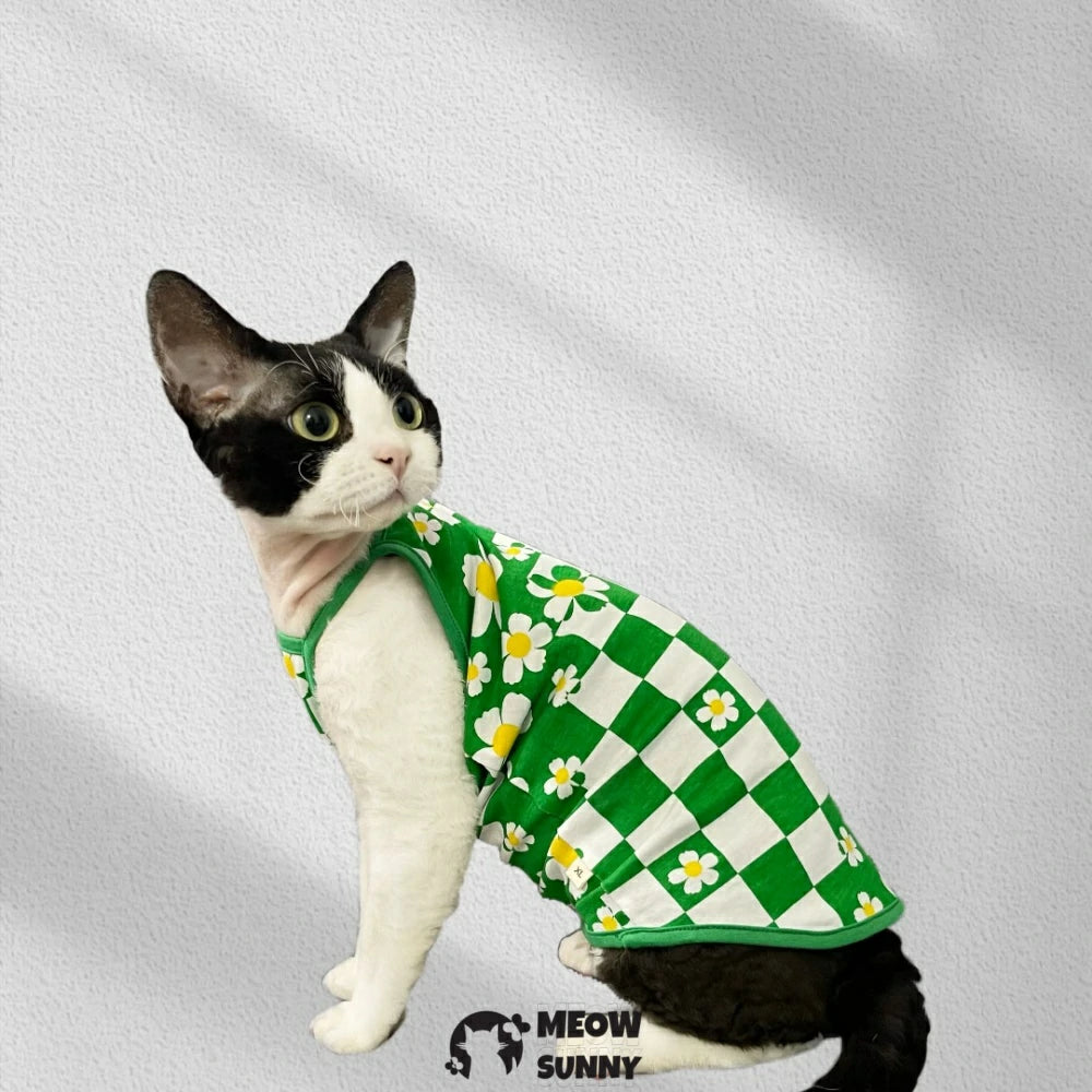 Hairless Cat Vest Sphinx Summer Thin Cotton Printed Suspenders