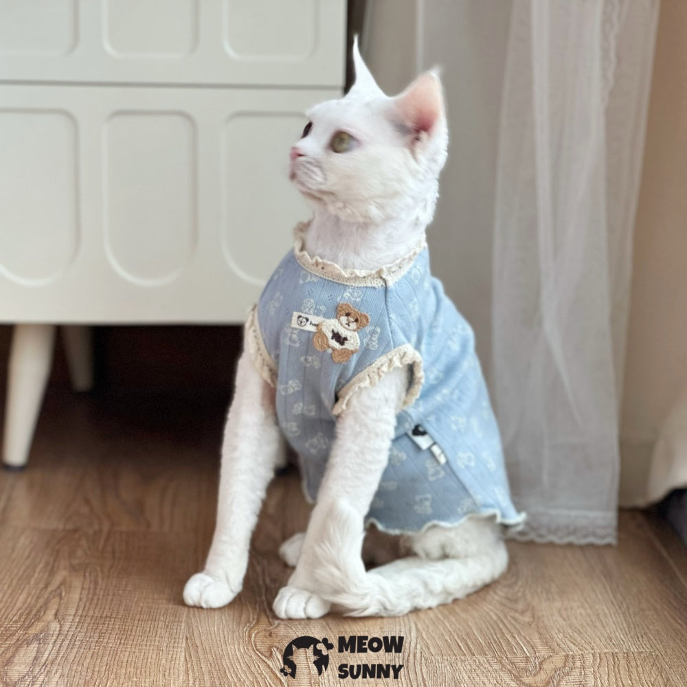 Hairless Cats Shirt Breathable Cat Daily Wear Clothes Cute Vest