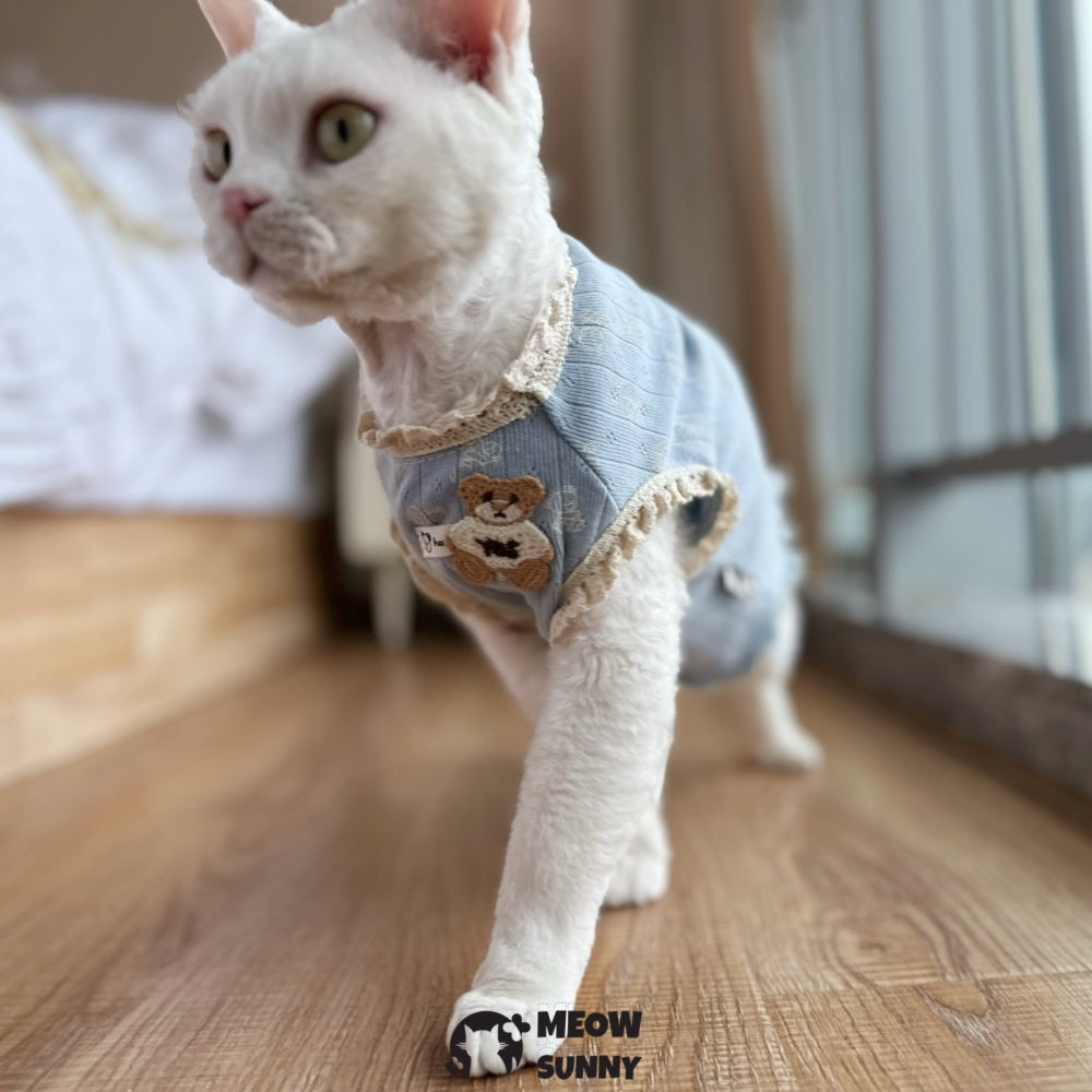 Hairless Cats Shirt Breathable Cat Daily Wear Clothes Cute Vest