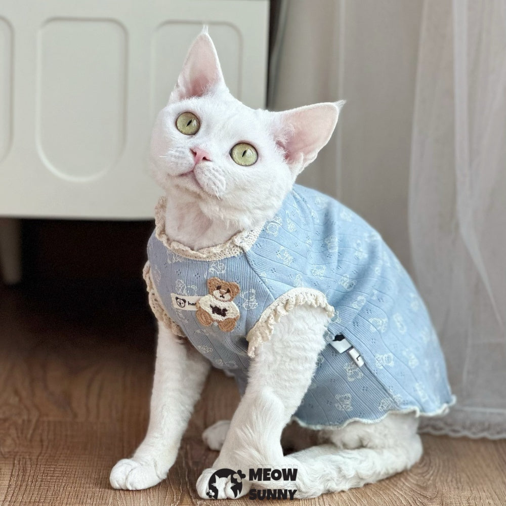 Hairless Cats Shirt Breathable Cat Daily Wear Clothes Cute Vest