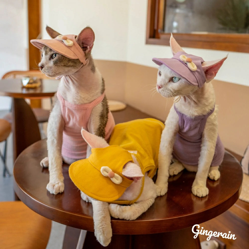 Hairless Cats Solid Cotton Camisole, Breathable Summer