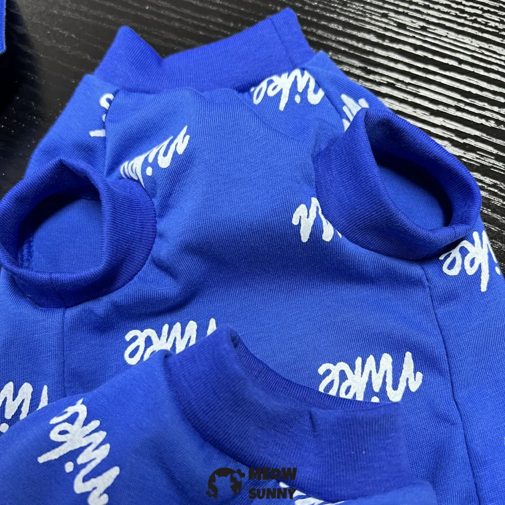 Hairless cat Devon Curl blue sports thin cotton casual clothes soft