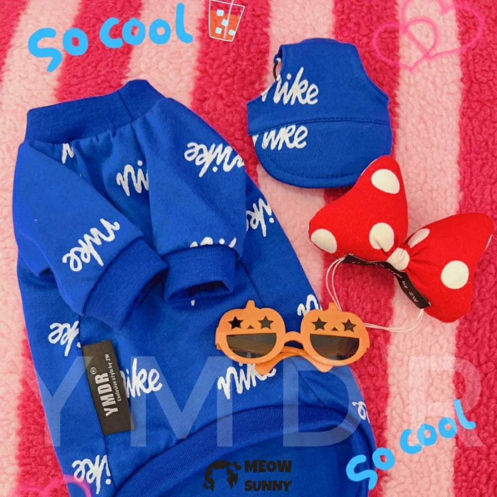 Hairless cat Devon Curl blue sports thin cotton casual clothes soft